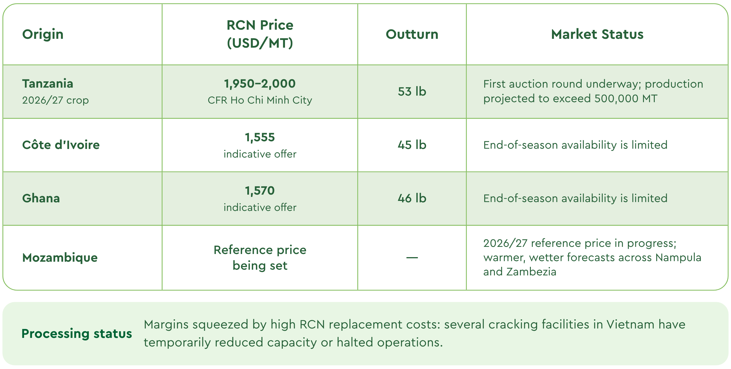 Cashew Market Report October 2026