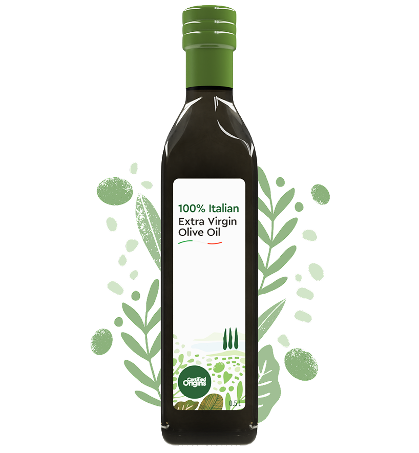 Certified Origins olive oil bottle
